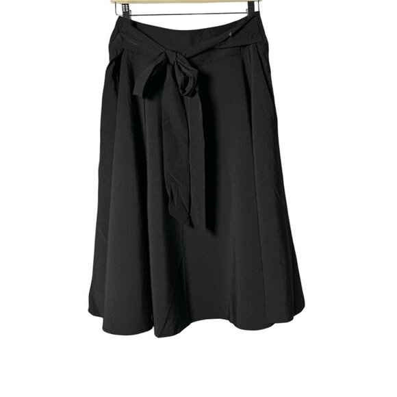 Belle Poque Women's Black High Waist A-Line Pockets Skirt Front Tie Size XL - Picture 1 of 13